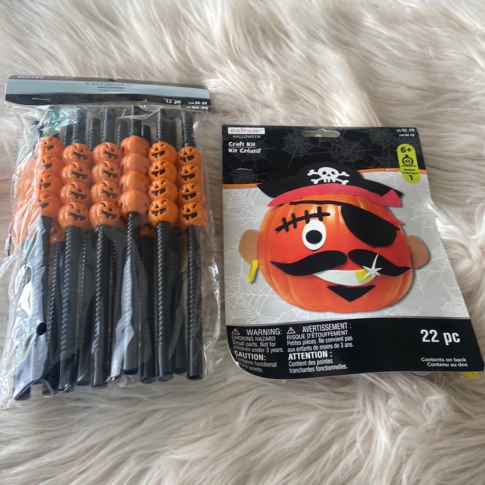 Kids Halloween straws and craft Kit